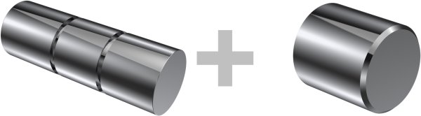 Innenlauf Gardinenstange Aluminium / Metall 20 mm Ø 2-läufig SITENO - Elanto Edelstahl-Optik / Chrom