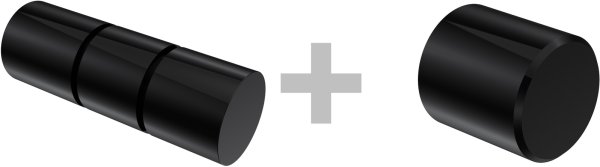 Innenlauf Gardinenstange Aluminium / Metall 20 mm Ø 2-läufig PRESTIGE - Elanto Messing-Optik / Schwarz