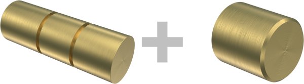 Rundrohr-Innenlauf Gardinenstange Edelstahl-Optik / Messing-Optik 20 mm Ø 2-läufig PRESTIGE - Elanto