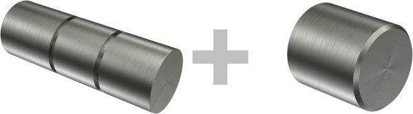 Innenlauf Gardinenstange Aluminium / Metall 20 mm Ø 2-läufig PRESTIGE - Elanto Schwarz / Edelstahl-Optik