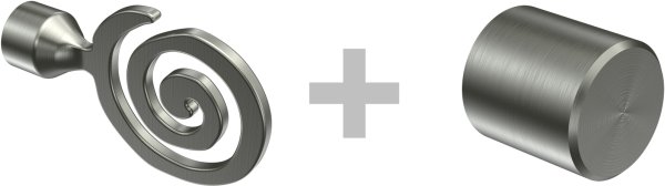 Rundrohr-Innenlauf Gardinenstange Messing-Optik / Edelstahl-Optik 20 mm Ø 2-läufig PRESTIGE - Galaxa