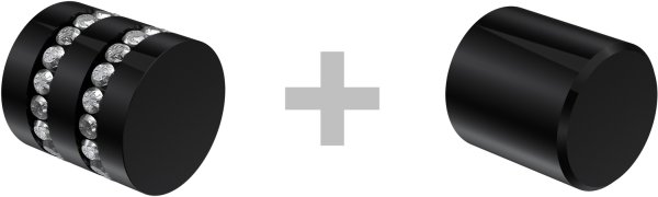 Innenlauf Gardinenstange Aluminium / Metall 20 mm Ø 2-läufig PLATON - Estana Edelstahl-Optik / Schwarz