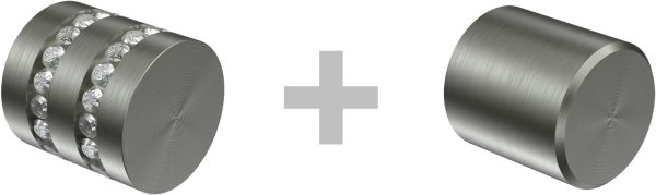 Innenlauf Gardinenstange Edelstahl-Optik 20 mm Ø 2-läufig PRESTIGE - Estana