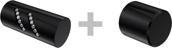 Innenlauf Gardinenstange Aluminium / Metall 20 mm Ø 2-läufig PRESTIGE - Zoena Edelstahl-Optik / Schwarz