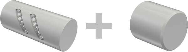 Innenlauf Gardinenstange Aluminium / Metall 20 mm Ø 2-läufig PRESTIGE - Zoena Edelstahl-Optik / Weiß