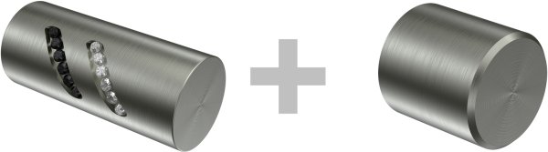 Rundrohr-Innenlauf Gardinenstange Messing-Optik / Edelstahl-Optik 20 mm Ø 2-läufig PRESTIGE - Zoena