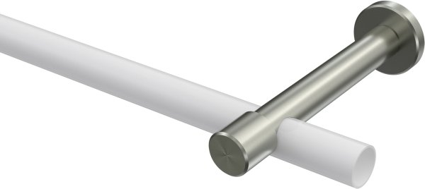 Träger Prestige Edelstahl-Optik 1-läufig 10,5 cm für Gardinenstangen 20 mm Ø