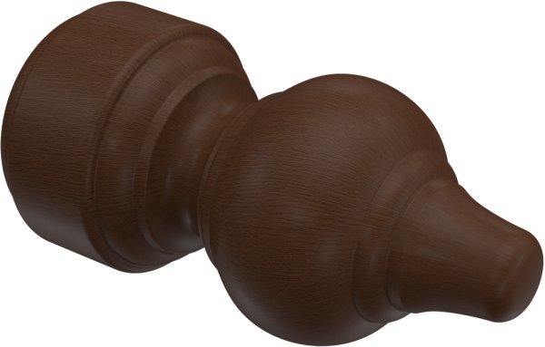 Gardinenstange Holz 28 mm Ø CLASSIC - Rondo Nussbaum lackiert