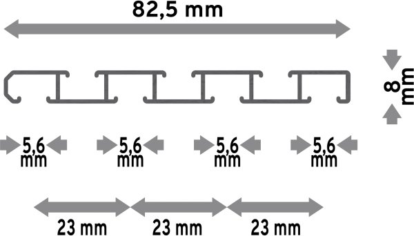 Gardinenschiene Aluminium 3- / 4-läufig SLIMLINE Weiß