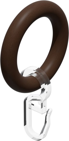 Gardinenstange Edelstahl / Holz Nussbaum lackiert 16 mm Ø 2-läufig ADRIAN - Doman