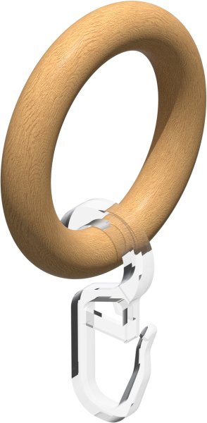 Gardinenstange Edelstahl / Holz Buche lackiert 16 mm Ø ADRIAN - Pin