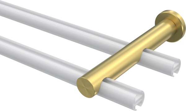 Träger Platon Messing-Optik 2-läufig 7,5 und 14,5 cm für Gardinenstangen 20 mm Ø