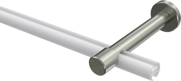 Träger Prestige Edelstahl-Optik 1-läufig 10,5 cm für Gardinenstangen 20 mm Ø