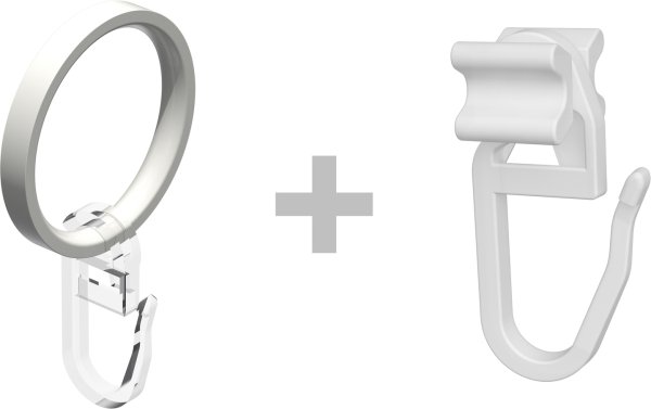 Rundrohr-Innenlauf Gardinenstange Aluminium / Metall 20 mm Ø 2-läufig PLATON - Luino Weiß