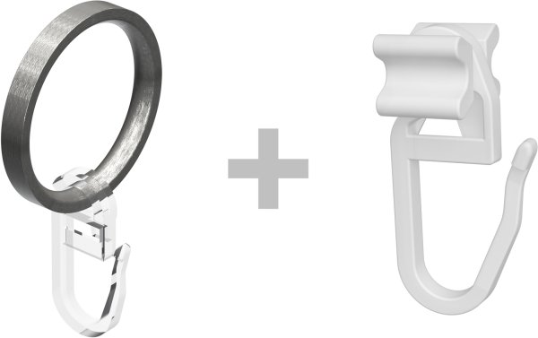 Rundrohr-Innenlauf Gardinenstange Edelstahl-Optik 20 mm Ø 2-läufig PLATON - Santo