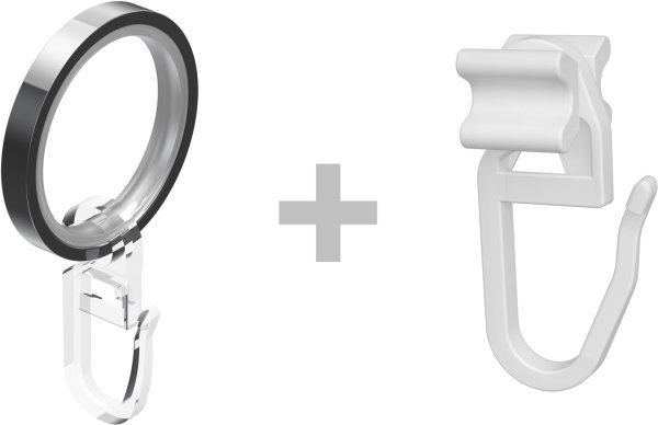 Rundrohr-Innenlauf Gardinenstange Aluminium / Metall 20 mm Ø 2-läufig PRESTIGE - Santo Edelstahl-Optik / Chrom