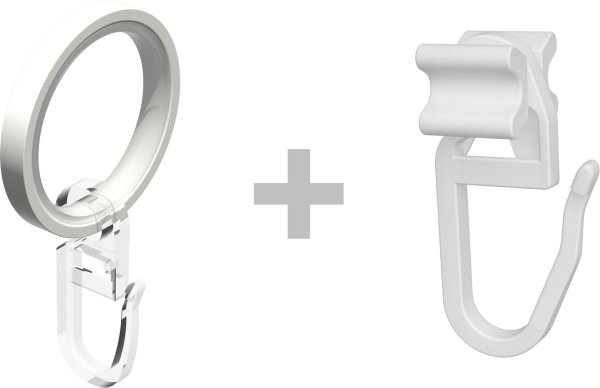 Rundrohr-Innenlauf Gardinenstange Aluminium / Metall 20 mm Ø 2-läufig PRESTIGE - Luino Weiß