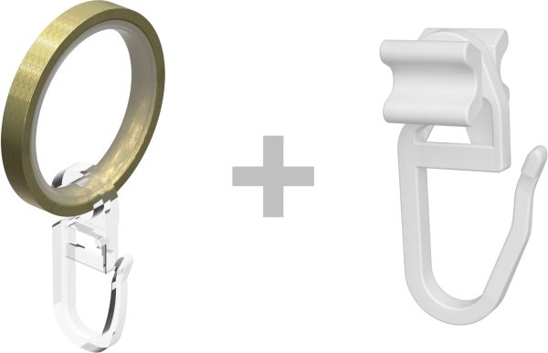 Rundrohr-Innenlauf Gardinenstange Edelstahl-Optik / Messing-Optik 20 mm Ø 2-läufig PRESTIGE - Santo