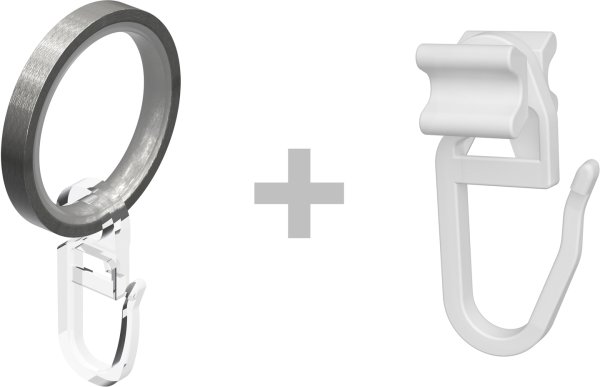 Rundrohr-Innenlauf Gardinenstange Edelstahl-Optik 20 mm Ø 2-läufig PRESTIGE - Santo