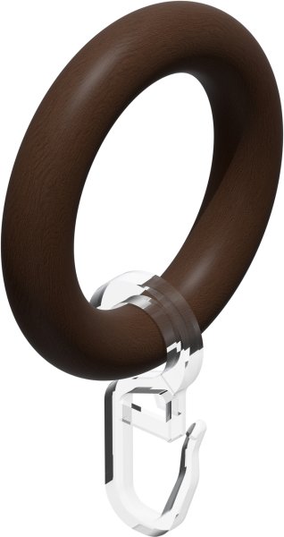 Gardinenstange Metall / Holz 20 mm Ø TALENA - Feta Weiß / Nussbaum lackiert