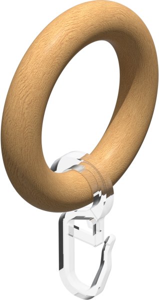 Gardinenstange Metall / Holz 20 mm Ø TALENA - Bero Weiß / Buche lackiert