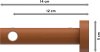 Gardinenstange Edelstahl / Holz Kirschbaum lackiert 16 mm Ø ADRIAN - Pin 100 cm
