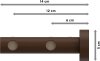 Gardinenstange Holz 16 mm Ø 2-läufig ADRIAN - Asta Nussbaum lackiert 100 cm