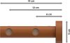 Gardinenstange Holz 16 mm Ø 2-läufig ADRIAN - Doman Kirschbaum lackiert 100 cm