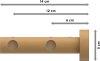 Gardinenstange Holz 16 mm Ø 2-läufig ADRIAN - Pin Buche lackiert 100 cm