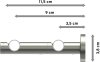Gardinenstange Edelstahl 16 mm Ø 2-läufig ENORMA - Casa 100 cm