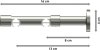Innenlauf Gardinenstange Edelstahl-Optik 16 mm Ø 2-läufig SINUX - Puros 100 cm