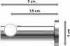 Gardinenstange Metall 20 mm Ø PLATON - Verano Schwarz / Chrom 100 cm