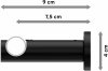 Gardinenstange Metall 20 mm Ø PLATON - Santo Schwarz 100 cm