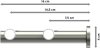 Gardinenstange Metall 20 mm Ø 2-läufig PLATON - Luino Schwarz / Edelstahl-Optik 100 cm