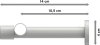 Gardinenstange Metall 20 mm Ø PRESTIGE - Elanto Silbergrau / Weiß 100 cm