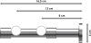 Gardinenstange Metall 20 mm Ø 2-läufig PRESTIGE - Elanto Weiß / Chrom 100 cm