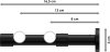 Gardinenstange Metall 20 mm Ø 2-läufig PRESTIGE - Savio Weiß / Schwarz 100 cm