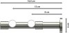 Gardinenstange Messing-Optik / Edelstahl-Optik 20 mm Ø 2-läufig PRESTIGE - Estana 100 cm