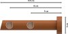 Gardinenstange Holz 20 mm Ø 2-läufig TALENA - Luina Kirschbaum lackiert 100 cm