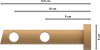 Gardinenstange Edelstahl / Holz Buche lackiert 20 mm Ø 2-läufig TALENA - Luina 100 cm