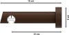 Innenlauf Gardinenstange Aluminium / Holz 20 mm Ø TALENT - Bero Silbergrau / Nussbaum lackiert 100 cm