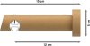 Innenlauf Gardinenstange Aluminium / Holz 20 mm Ø TALENT - Etta Weiß / Buche lackiert 100 cm