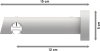 Innenlauf Gardinenstange Aluminium / Holz 20 mm Ø TALENT - Feta Schwarz / Weiß lackiert 100 cm