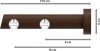 Innenlauf Gardinenstange Aluminium / Holz 20 mm Ø 2-läufig TALENT - Siveo Silbergrau / Nussbaum lackiert 100 cm