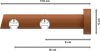 Innenlauf Gardinenstange Aluminium / Holz 20 mm Ø 2-läufig TALENT - Luina Silbergrau / Kirschbaum lackiert 100 cm