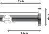 Innenlauf Gardinenstange Aluminium / Metall 20 mm Ø PLATON - Luino Chrom 100 cm