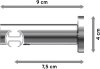 Innenlauf Gardinenstange Aluminium / Metall 20 mm Ø PLATON - Mavell Weiß / Chrom 100 cm