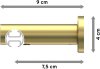 Innenlauf Gardinenstange Messing-Optik 20 mm Ø PLATON - Santo 100 cm
