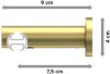 Innenlauf Gardinenstange Messing-Optik 20 mm Ø PLATON - Elanto 100 cm