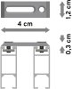 Innenlauf Gardinenstange Deckenmontage Edelstahl-Optik eckig 14x35 mm 2-läufig SMARTLINE (Universal) - Paxo 100 cm